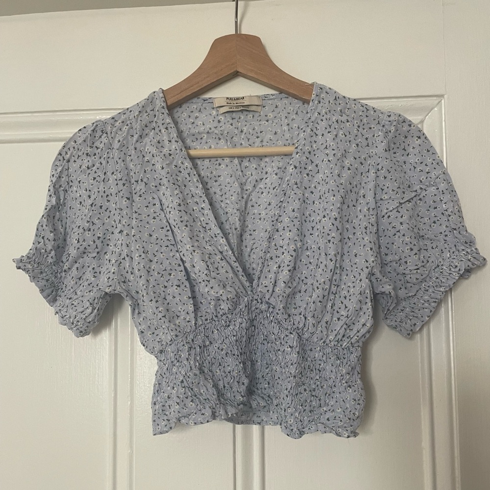 Blue floral Crop top